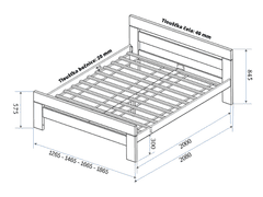 Postel z masivu NEX - buk bílá 90 × 200 cm