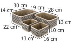 Atmosphera Sada čtyř ozdobných proutěných košů, sada