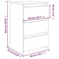 Vidaxl Noční stolky 2 ks betonově šedé 40x35x62,5 cm kompozitní dřevo