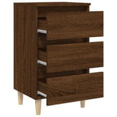 Vidaxl Noční stolek masivní dřevěné nohy hnědý dub 40 x 35 x 69 cm