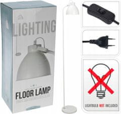 Koopman Kovová stojací lampa bílá loft 155 cm