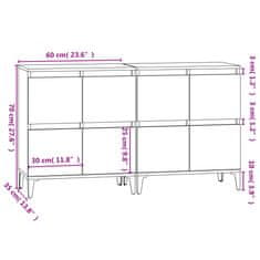 Vidaxl Příborníky 2 ks kouřový dub 60 x 35 x 70 cm kompozitní dřevo