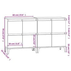 Vidaxl Příborníky 2 ks bílé 60 x 35 x 70 cm kompozitní dřevo