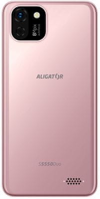 Aligator S5550 Duo SENIOR, dostupný smartphone chytrý telefon pro seniory pro zrakově postižené zjednodušené ovládání speciální uživatelské prostředí LTE připojení dostupný, elegantní, velký displej, 4G LTE, Android 11 Go odemykání obličejem LED svítilna fotoaparát SOS locator SOS tlačítko přivolání pomocí velké ikony Big Launcher dotykový telefon pro seniory