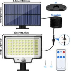 Xtech Solární LED svítidlo SLX-200 - pohybový senzor, DO, 200 LED