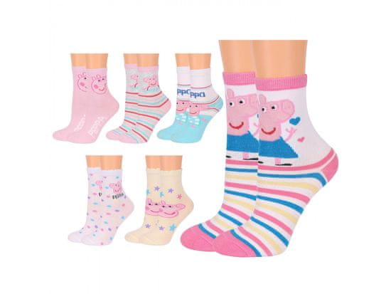 sarcia.eu Sada ponožek Peppa Pig Girls, 6 párů dlouhých ponožek, OEKO-TEX