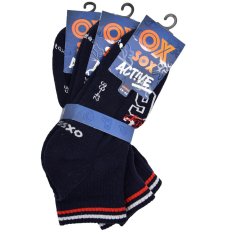 OXSOX Active pánské letní sportovní antibakteriální ponožky 5300123 3-pack, dark navy, 39-42
