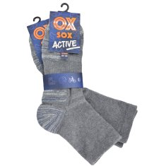 OXSOX Active unisex bavlněné sportovní letní zkrácené ponožky 5300623 2-pack, šedá, 43-46