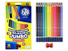 Astra Trojhranné tužky 12 barev 