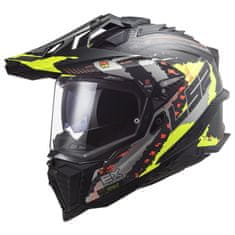 LS2 EXPLORER CARBON EXTEND adventure helma matná Hi-Vis-žlutá vel.XXL