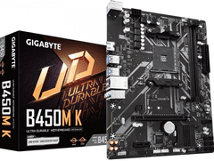 Gigabyte B450M K osnovna plošča, DDR4, SATA3, USB3.2Gen1, HDMI, AM4, mATX - rozbaleno