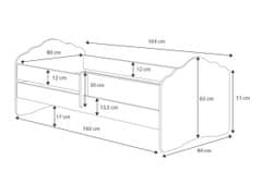 nabbi Dětská postel s matrací Camos B 80x160 cm - bílá