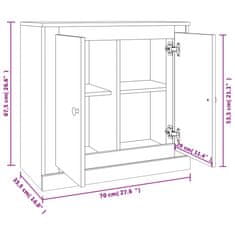 Vidaxl Příborník bílý 70 x 35,5 x 67,5 cm kompozitní dřevo