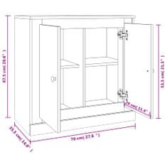 Vidaxl Příborník betonově šedý 70 x 35,5 x 67,5 cm kompozitní dřevo