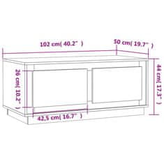 Greatstore Konferenční stolek lesklý bílý 102x50x44 cm kompozitní dřevo