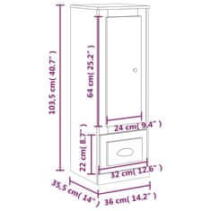 Greatstore Skříň highboard bílá 36 x 35,5 x 103,5 kompozitní dřevo