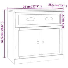 Vidaxl Příborník bílý 70 x 35,5 x 67,5 cm kompozitní dřevo