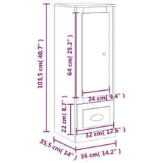 Vidaxl Skříň highboard lesklá bílá 36 x 35,5 x 103,5 kompozitní dřevo