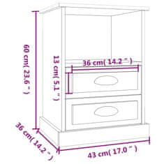 Greatstore Noční stolek bílý s vysokým leskem 43 x 36 x 60 cm