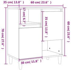 Vidaxl Příborník betonově šedý 60 x 35 x 70 cm kompozitní dřevo