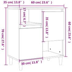 Vidaxl Příborníky 3 ks betonově šedé 60 x 35 x 70 cm kompozitní dřevo