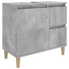 Vidaxl 4dílný set koupelnového nábytku betonově šedý kompozitní dřevo