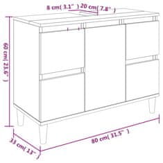 Greatstore Skříňka pod umyvadlo dub sonoma 80x33x60 cm kompozitní dřevo