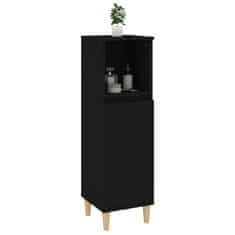 Vidaxl Koupelnová skříňka černá 30 x 30 x 100 cm kompozitní dřevo