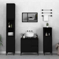 Vidaxl Koupelnová skříňka černá 30 x 30 x 100 cm kompozitní dřevo