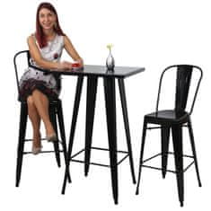 MCW Vysoký stůl A73, bistro stůl barový stůl, kovový průmyslový design 105x60x60cm ~ černý