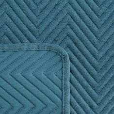 Eurofirany Eurofirany Dekorativní přehoz na postel LEN-3 200x220 Eurofirany rybí kost modrá
