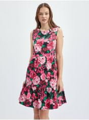 Orsay Černo-růžové dámské květované šaty 42