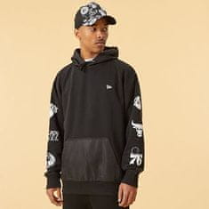 New Era mikina NEW ERA Distressed sleeve print hoody NBAMUL BLK L