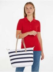 Tommy Hilfiger Modro-bílá dámská pruhovaná kabelka Tommy Hilfiger Poppy Tote Corp Stripes UNI