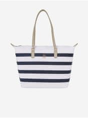 Tommy Hilfiger Modro-bílá dámská pruhovaná kabelka Tommy Hilfiger Poppy Tote Corp Stripes UNI