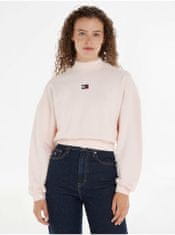 Tommy Jeans Světle růžová dámská mikina Tommy Jeans TJW BXY CRP XS Badge Mockneck L