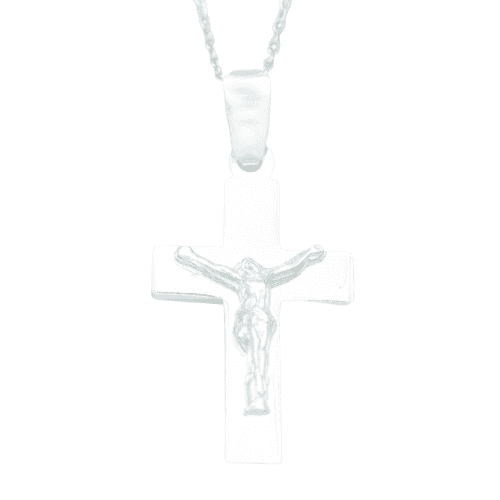 LS Stříbrný přívěšek hladký křížek s Ježíšem 35mm