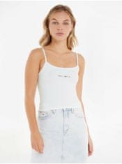 Tommy Jeans Bílé dámské tílko Tommy Jeans TJW BBY Color Linear Strap Top M