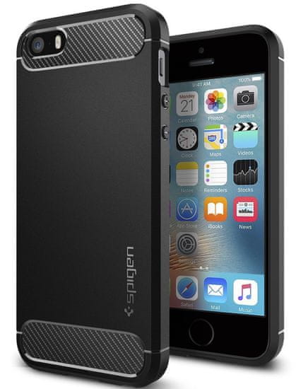 Spigen Rugged Armor, black, iPhone SE 2016/5s/5