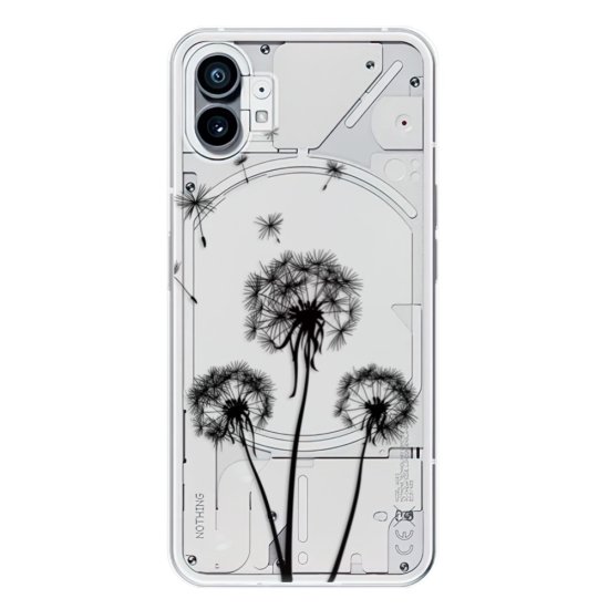 iSaprio Silikonové pouzdro - Three Dandelions - black pro Nothing Phone (1)