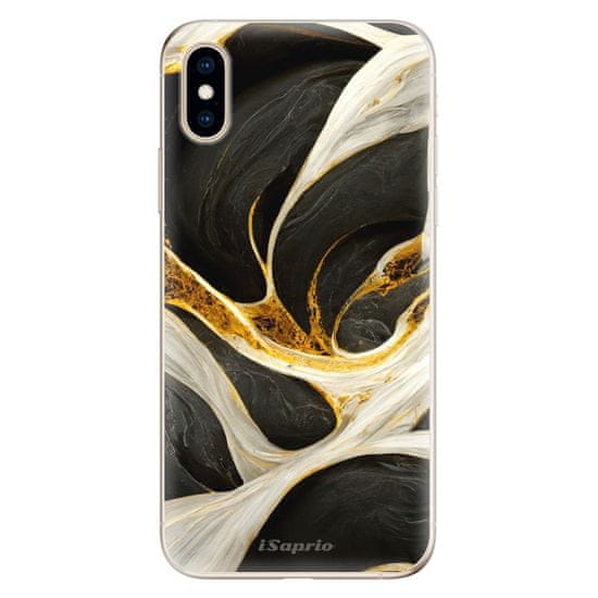 iSaprio Silikonové pouzdro - Black and Gold pro Apple iPhone XS