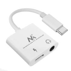 Maclean Adaptér USB Type-C – 3,5mm mini jack s Power Delivery (PD) 30W , MCTV-848