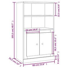 Greatstore Skříň highboard betonově šedá 60x35,5x103,5 cm kompozitní dřevo