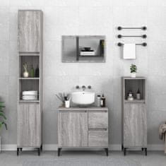 Greatstore 3dílný set koupelnových skříněk šedý sonoma kompozitní dřevo