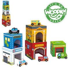 WOOPIE WOOPIE GREEN Puzzle Městská vozidla v krabičkách + figurky 10 el.