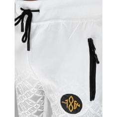 Dstreet Pánské teplákové šortky PRINT bílé sx2257 XL