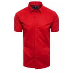 Dstreet Pánská košile s krátkým rukávem KROS červená kx0989 M