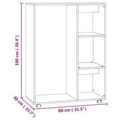 Vidaxl Šatní skříň betonově šedá 80 x 40 x 110 cm kompozitní dřevo