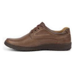 Pánské kožené boty Casual 921K brown velikost 45