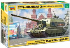 Zvezda 2C35 Koalitsiya-SV, samohybná houfnice, Rusko, Model Kit 3677, 1/35